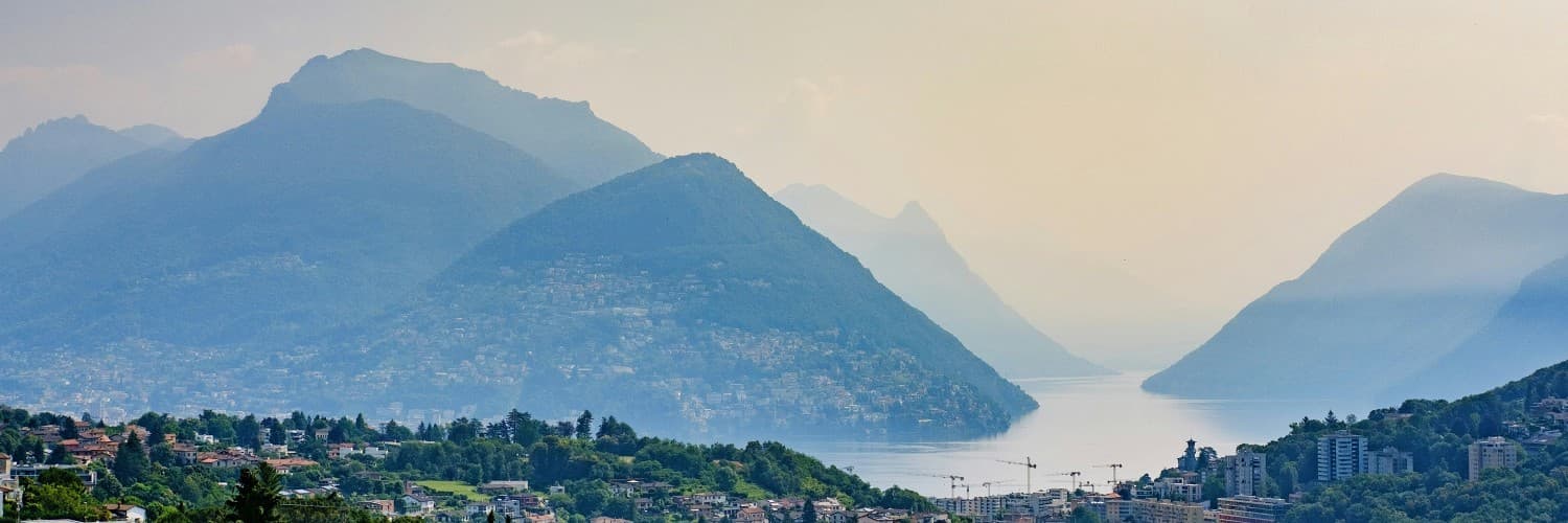 A panoramic view of LongLake Lugano