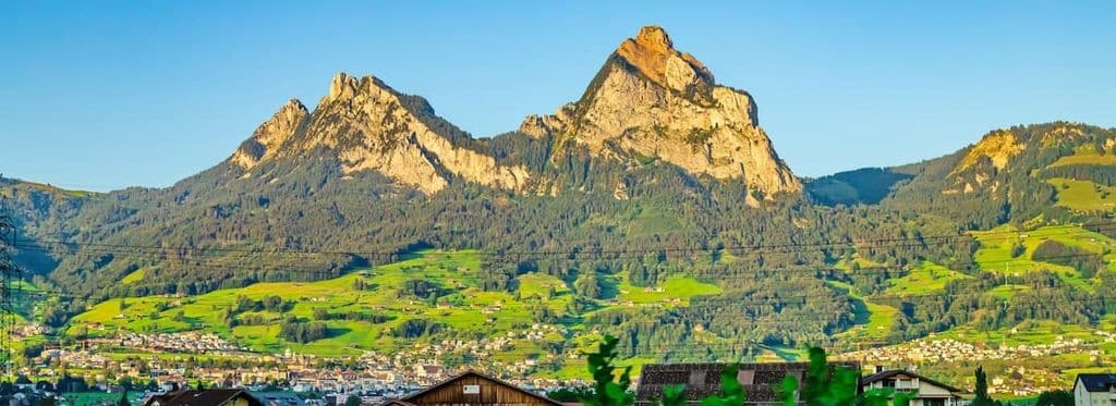 Ein Panoramablick auf Schwyz