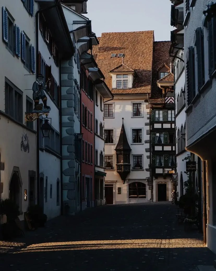 A view of a street in Zug