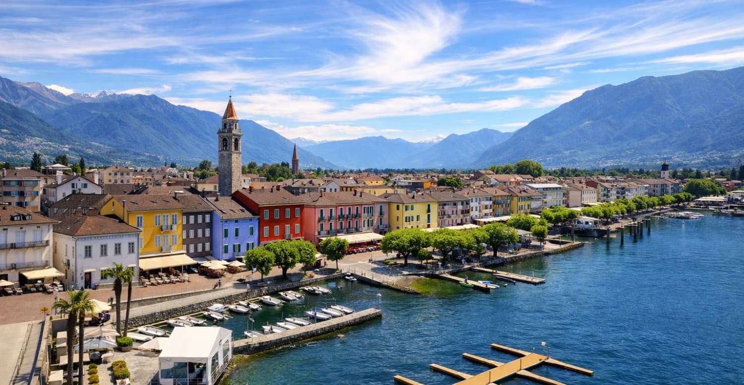 Vista panoramica di Ascona sul Lago Maggiore