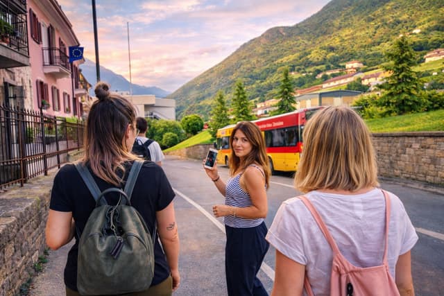Amici che giocano a un escape game outdoor nel centro di Bellinzona