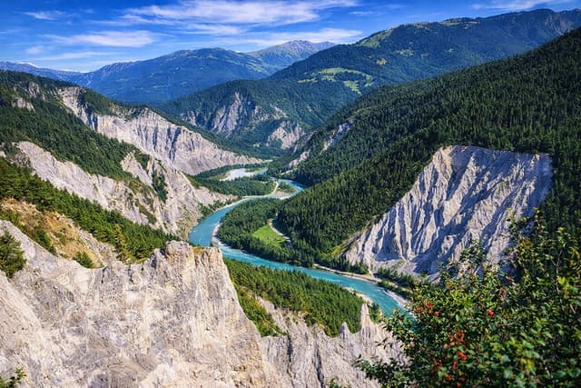 Rheinschlucht bei Chur in Graubünden