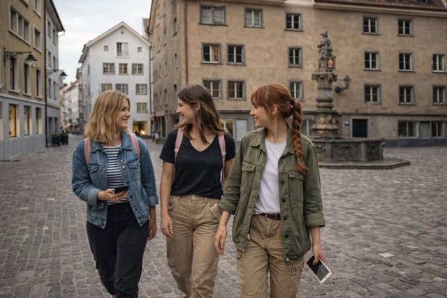 Freunde spielen ein Outdoor Escape Game in Chur