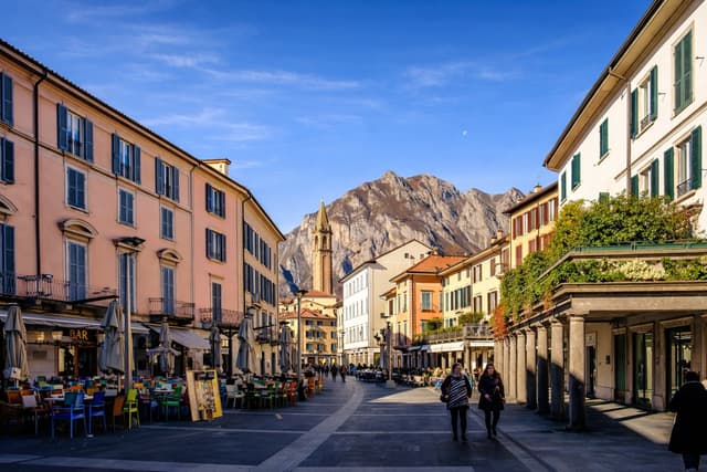 Piazza XX Settembre in the historic center of Lecco